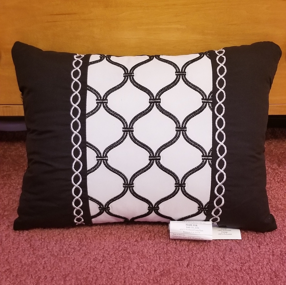 NWOT Black and White Decorative Pillow